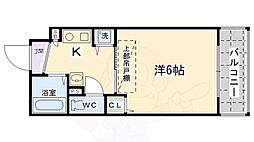 エステムコート京都河原町プレジール 1Kの間取図画像