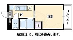 サン・ウエストくら 1Kの間取図画像