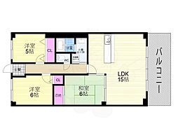 アメニティ双ケ丘 1階3LDKの間取り