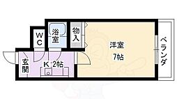 セカンドハウス吉田 1階1Kの間取り