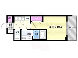 エスリード京都梅小路アヴェニテ 3階1Kの間取り