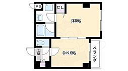 ＡＦＩＣＩＯＮ堀川 4階1DKの間取り