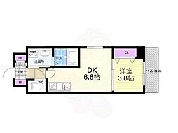 ベラジオ雅び京都円町駅前 3階1DKの間取り