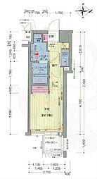 プレサンスNEO京都烏丸 7階ワンルームの間取り
