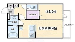 京阪本線 中書島駅 徒歩30分の賃貸アパート 3階1LDKの間取り