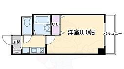 京都地下鉄東西線 二条駅 徒歩7分の賃貸マンション 3階1Kの間取り