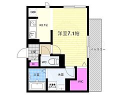 叡山電鉄叡山本線 一乗寺駅 徒歩5分の賃貸アパート 3階1Kの間取り