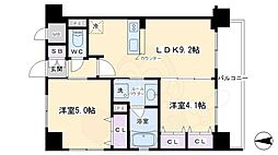 京都市営烏丸線 京都駅 徒歩8分の賃貸マンション 5階1SLDKの間取り
