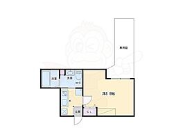フラッティK&S千本寺之内 1Kの間取図画像