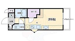 ＤＥＴＯＭ−1　衣笠 4階1Kの間取り
