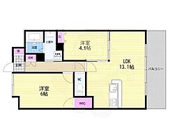 Sophiacourt宿院 2LDKの間取図画像