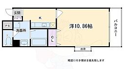 メディナ三条室町 1Kの間取図画像