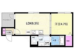 Warhol京都 1LDKの間取図画像