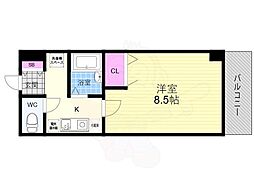サンビスタ四条 1Kの間取図画像