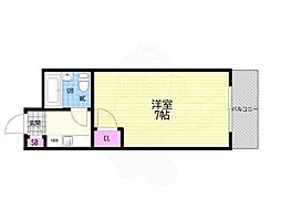 サンシャインビルディング 1Kの間取図画像