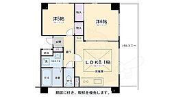 リバティー四条烏丸 2LDKの間取図画像