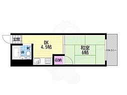 サンシャイン岡崎 1DKの間取図画像