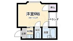 レジデンス陽明 1Kの間取図画像