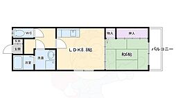 レジデンス菱屋 1LDKの間取図画像