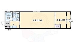 Optima御所西藪之内町 2Kの間取図画像