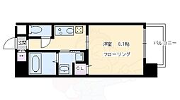 ジョイシティ二条城前 1Kの間取図画像