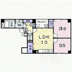 プリムローズ四条 1LDKの間取図画像
