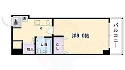 メロディーハイム松原 1Kの間取図画像