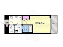 グランカーサ京都駅前 1Kの間取図画像