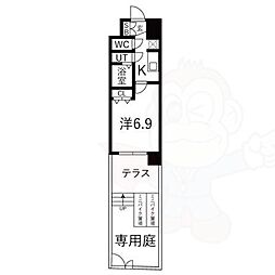京都市上京区長門町マンション 1Kの間取図画像