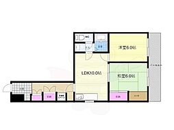 グレースコート堀川 2LDKの間取図画像