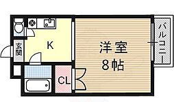 グランドールトキ 1Kの間取図画像