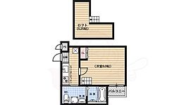 WEST9Mirror1号館 1Kの間取図画像