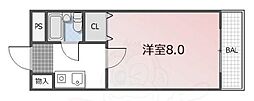 エクセレント丸太町 1Kの間取図画像