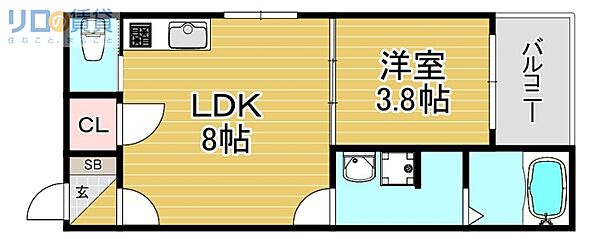 大阪府大阪市東淀川区北江口4丁目(賃貸アパート1LDK・1階・28.93㎡)の写真 その2