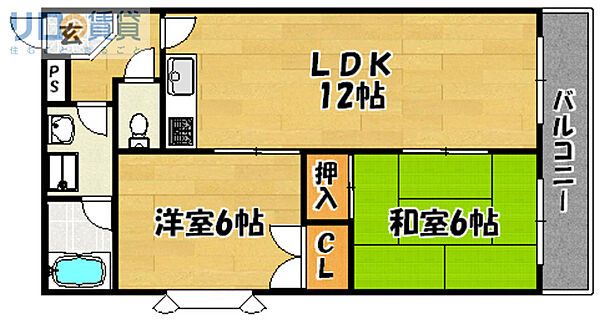 大阪府大阪市東淀川区豊新4丁目(賃貸マンション2LDK・2階・55.00㎡)の写真 その2