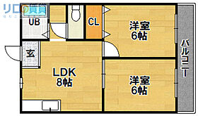 大阪府大阪市東淀川区下新庄6丁目（賃貸マンション2LDK・2階・43.00㎡） その2