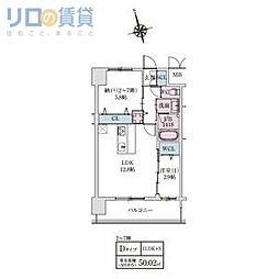 スプランディッドライズ新大阪ノース 2階2LDKの間取り