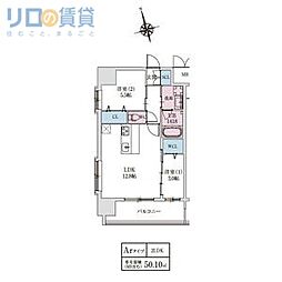 スプランディッドライズ新大阪ノース 3階2LDKの間取り