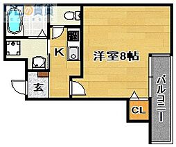 大阪市東淀川区柴島2丁目マンション 1Kの間取図画像