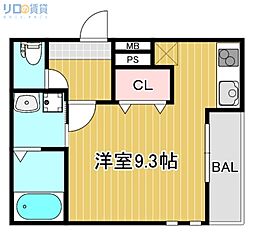 フジパレスＪＲ淡路駅東 1階1Kの間取り