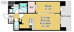 セイワパレス新大阪 1LDKの間取図画像