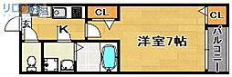 フェリスカーサ・ミオトーヤ 1Kの間取図画像