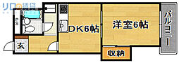 ハイツサンコー 1DKの間取図画像