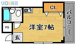 ムーンライト大桐 ワンルームの間取図画像