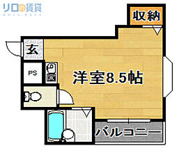 オークヒルズ ワンルームの間取図画像