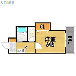 ノルデンハイム柴島 1Kの間取図画像