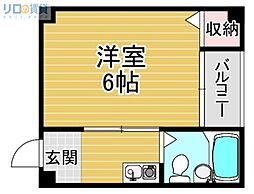 メゾンロレアール 1Kの間取図画像