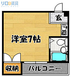 シャトー亜寿香 ワンルームの間取図画像