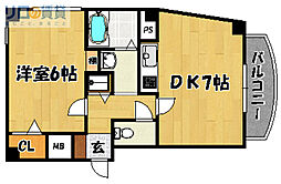 フローライト豐里2 1LDKの間取図画像