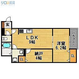 菅原1丁目ハイツ 1SLDKの間取図画像